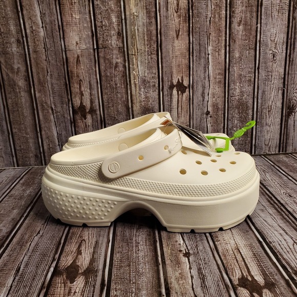 CROCS Stomp Clog White Slip On Platform  Mens 13 - Picture 3 of 11